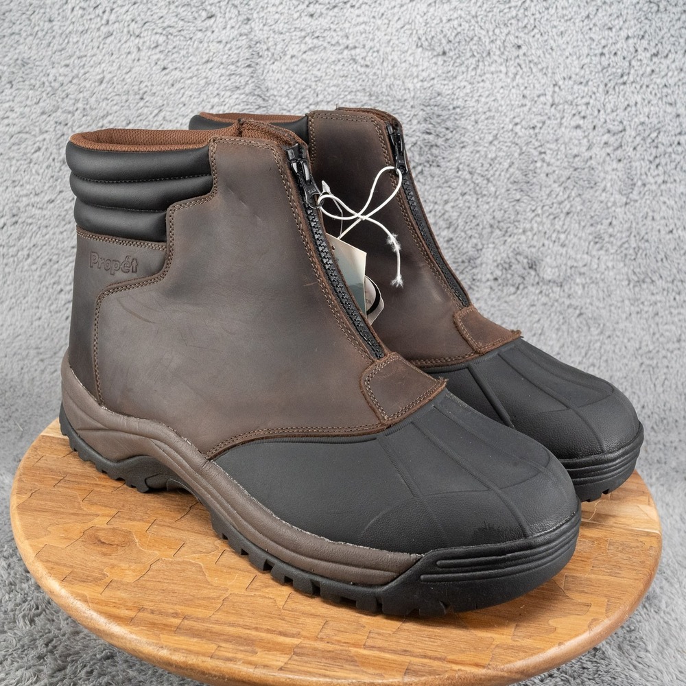 Propet Mens Blizzard Ankle Zip Boot Brown/Black Size 15 XX(5E)- New No Box
